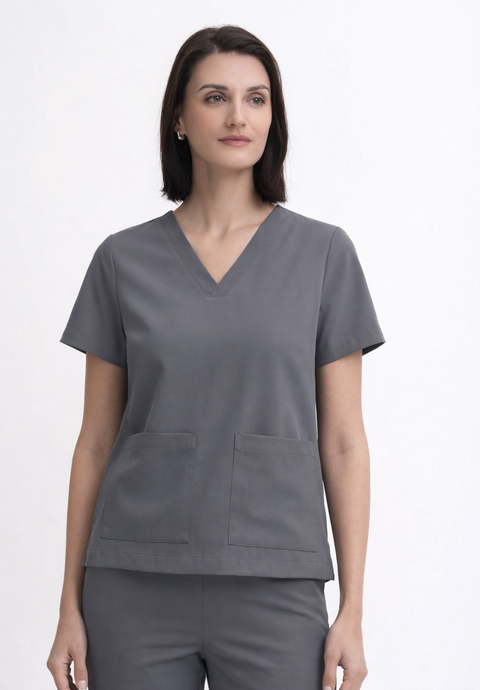SSS 2 Pkt V Neck Scrub Top