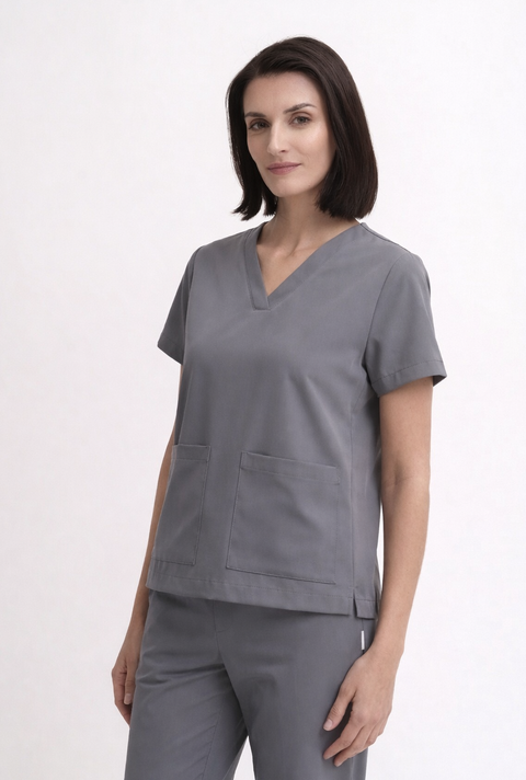 SSS 2 Pkt V Neck Scrub Top