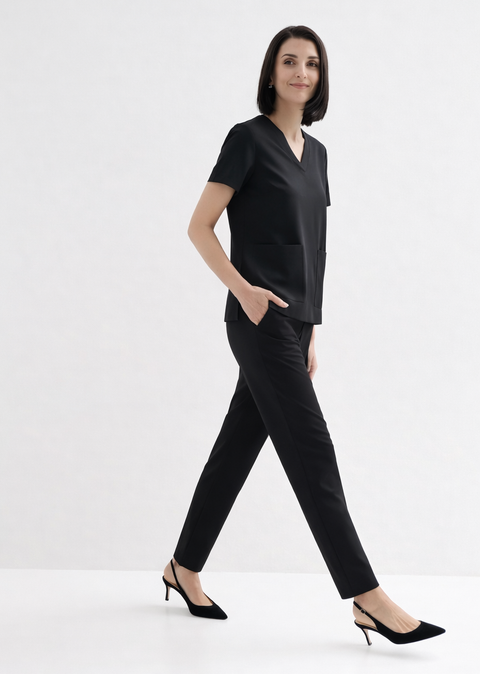 SSS 2 Pkt V Neck Scrub Top