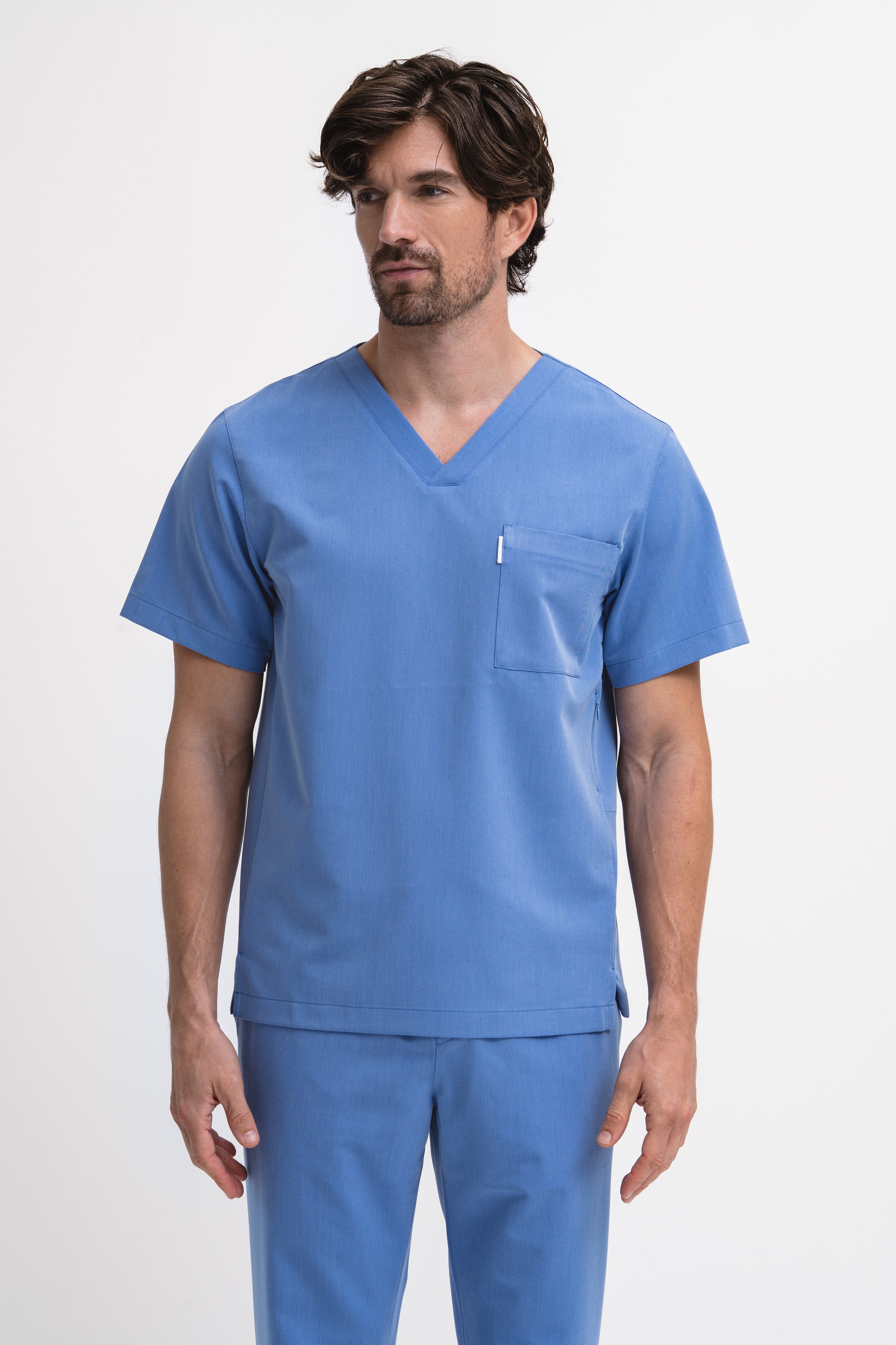 MEN'S CORE V-NECK SCRUB TOP | SAILOR BLUE