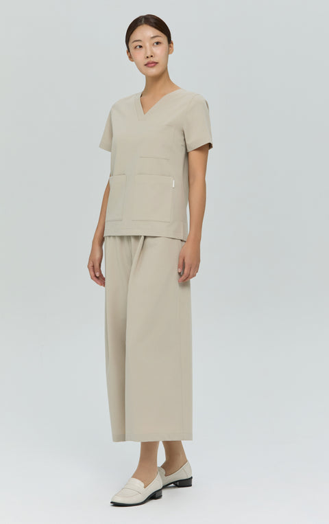 Perfect Wide Culotte Scrub Pants