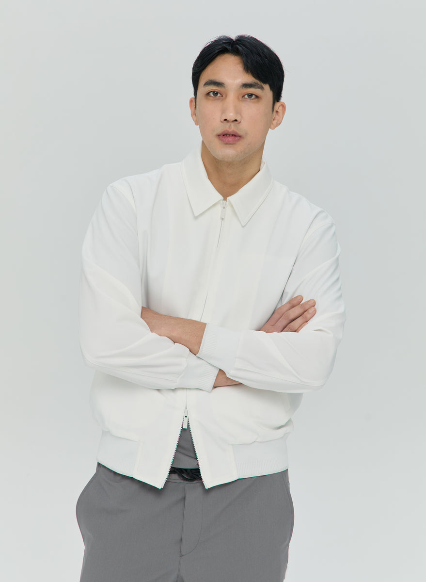 Feather Back Vent Jacket in White – L'Atelier Forte