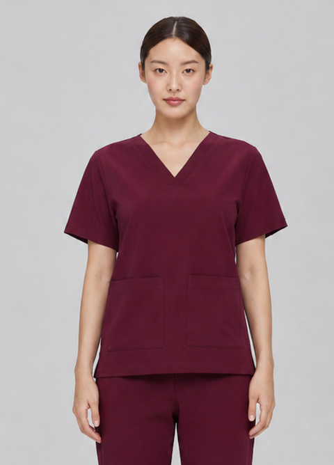 SSS 2 Pkt V Neck Scrub Top