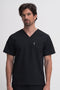 Front view of Men’s Core Professional V-Neck Scrub Top in navy – tailored modern fit medical scrubs for healthcare