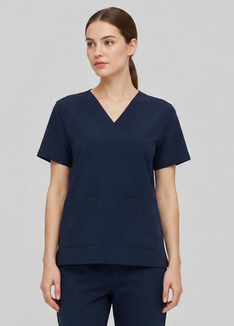SSS 2 Pkt V Neck Scrub Top