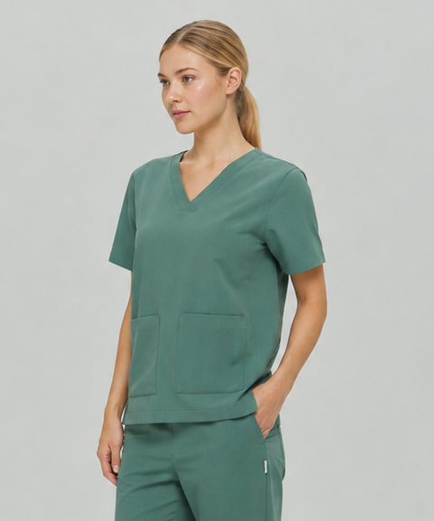 SSS 2 Pkt V Neck Scrub Top