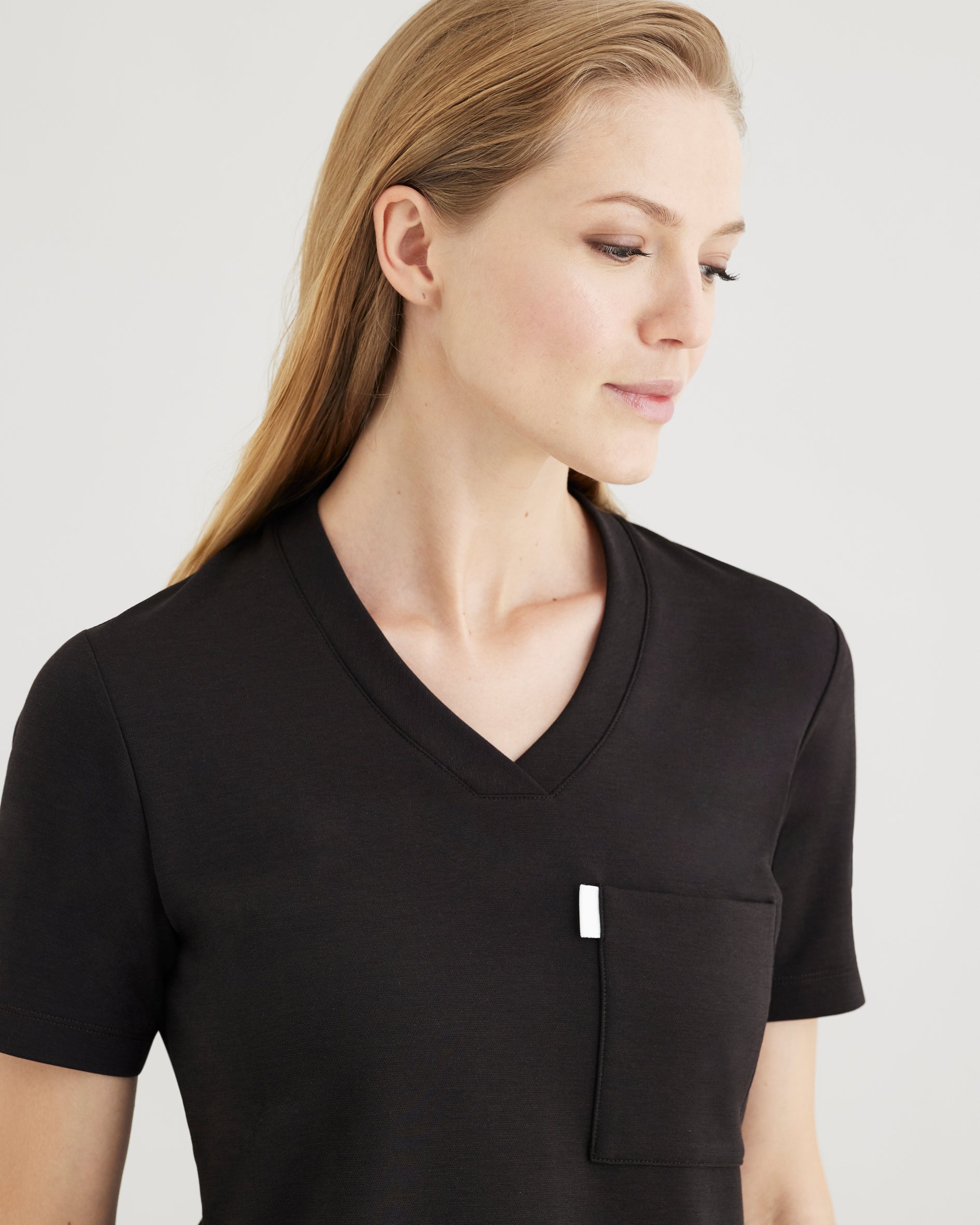 Women's V-neck Office Scrub Top | Jersey Milano