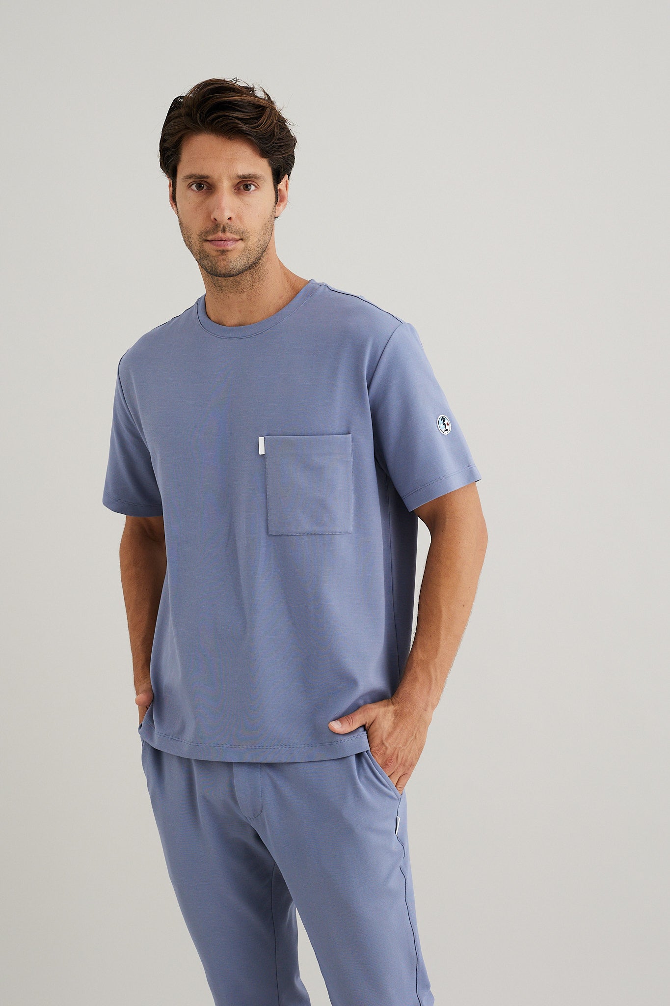 Men's Crewneck Scrub Shirt | Jersey Milano