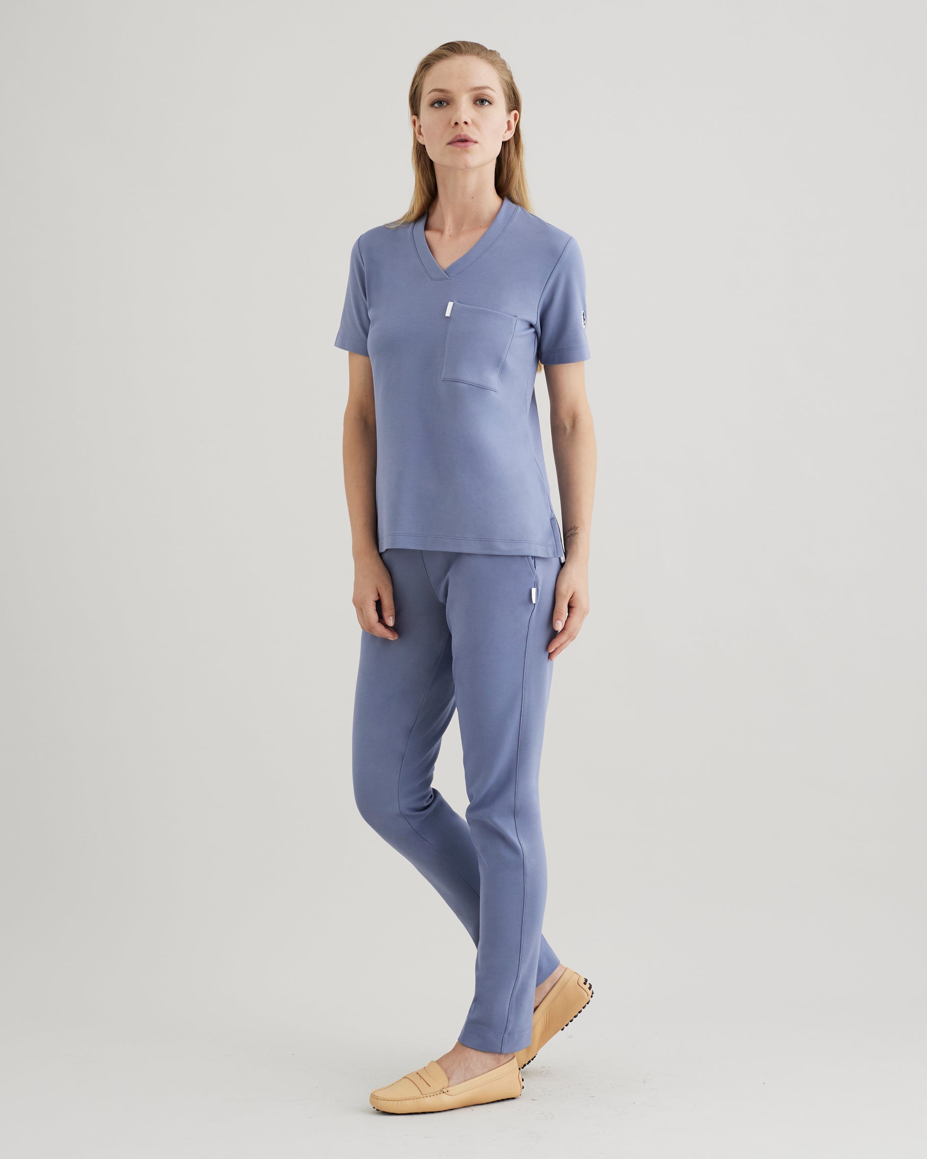Women's V-neck Office Scrub Top | Jersey Milano