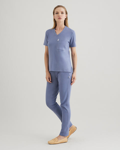 Copper Jersey V Neck Scrub Top