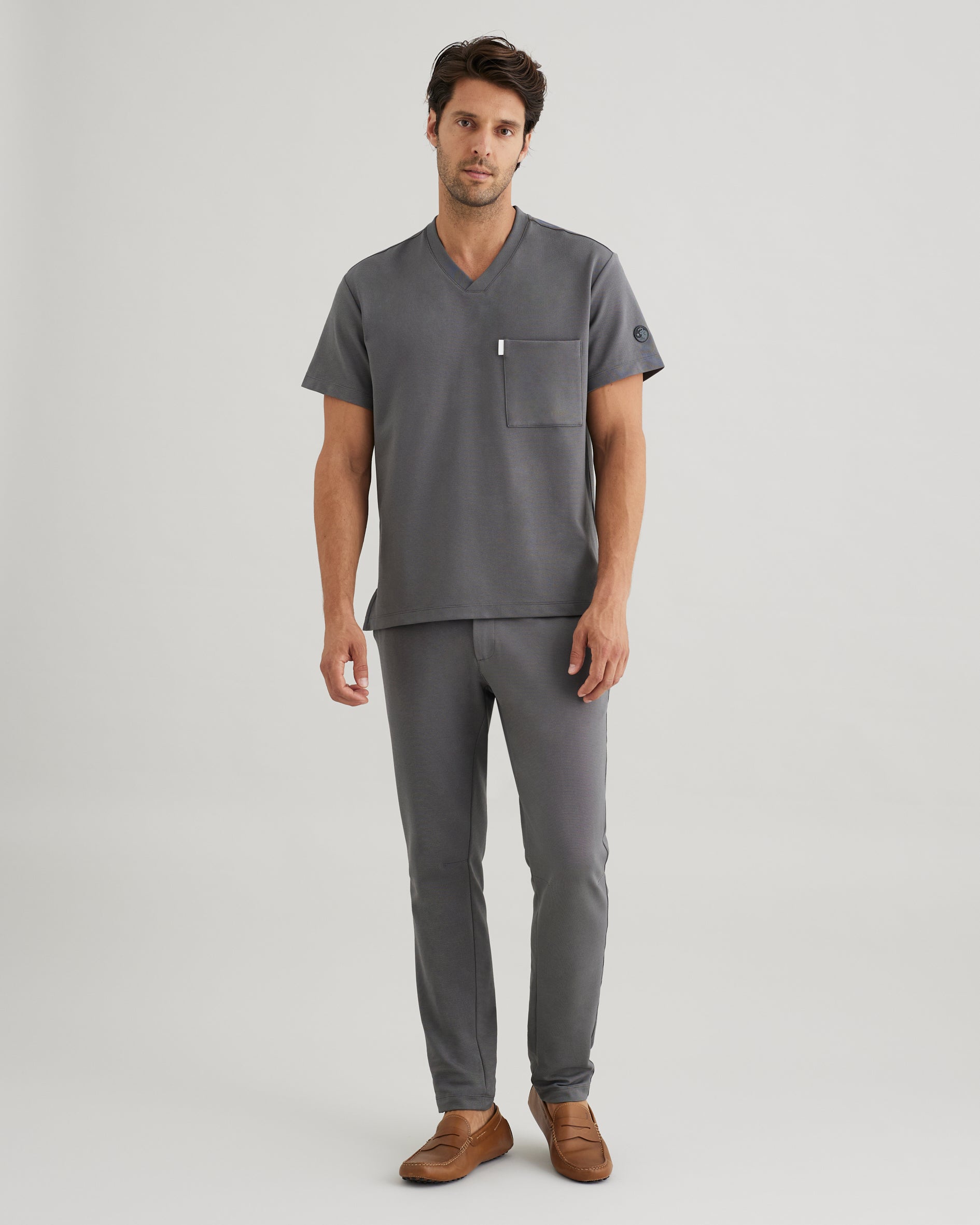 Men's V-neck Office Scrub Top | Jersey Milano