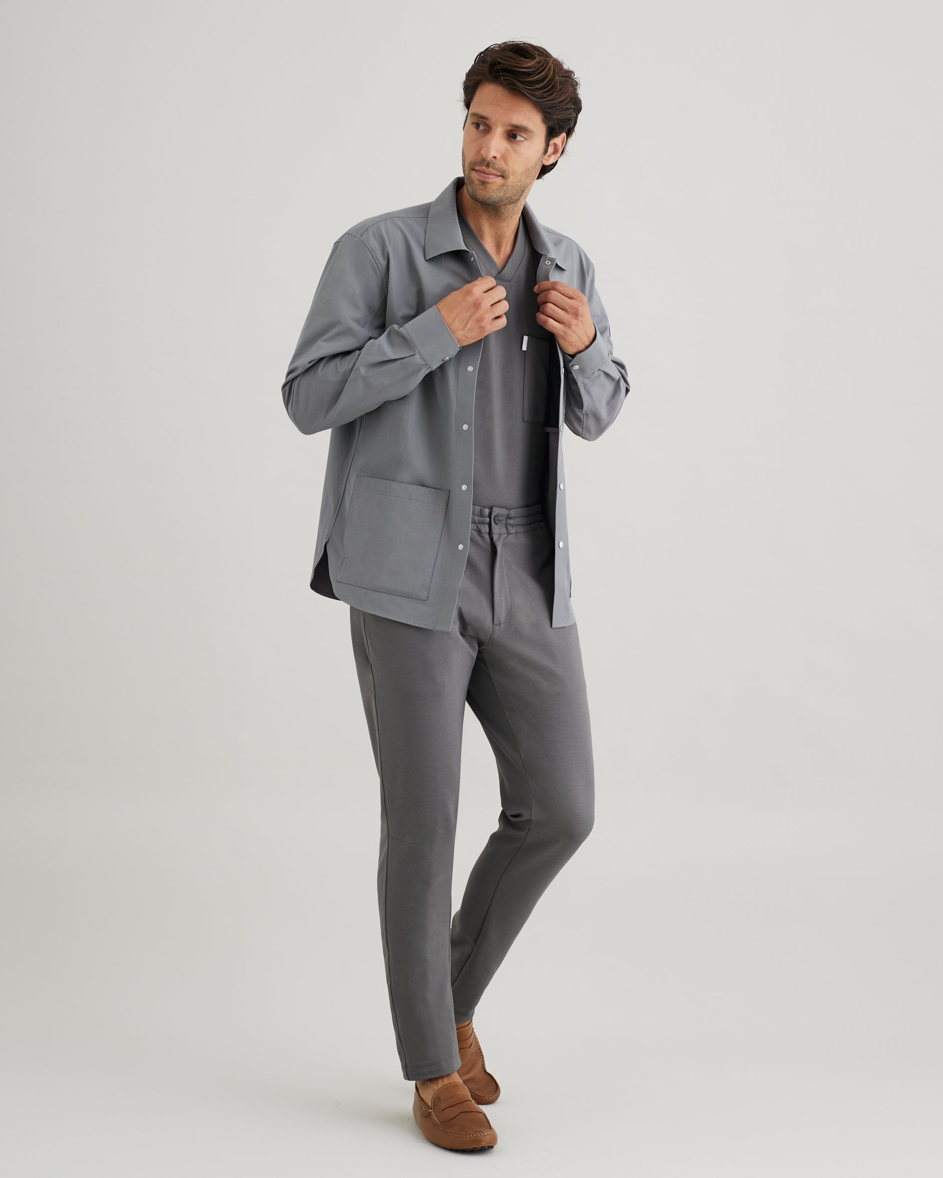 Men's V-neck Office Scrub Top | Jersey Milano