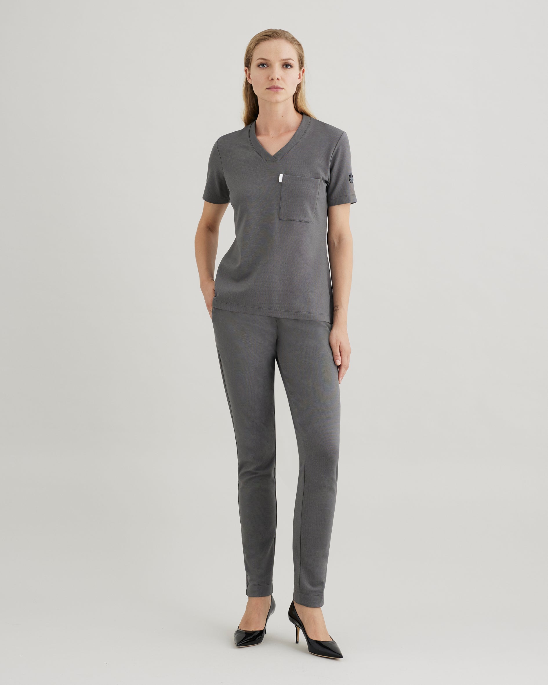 Women's V-neck Office Scrub Top | Jersey Milano