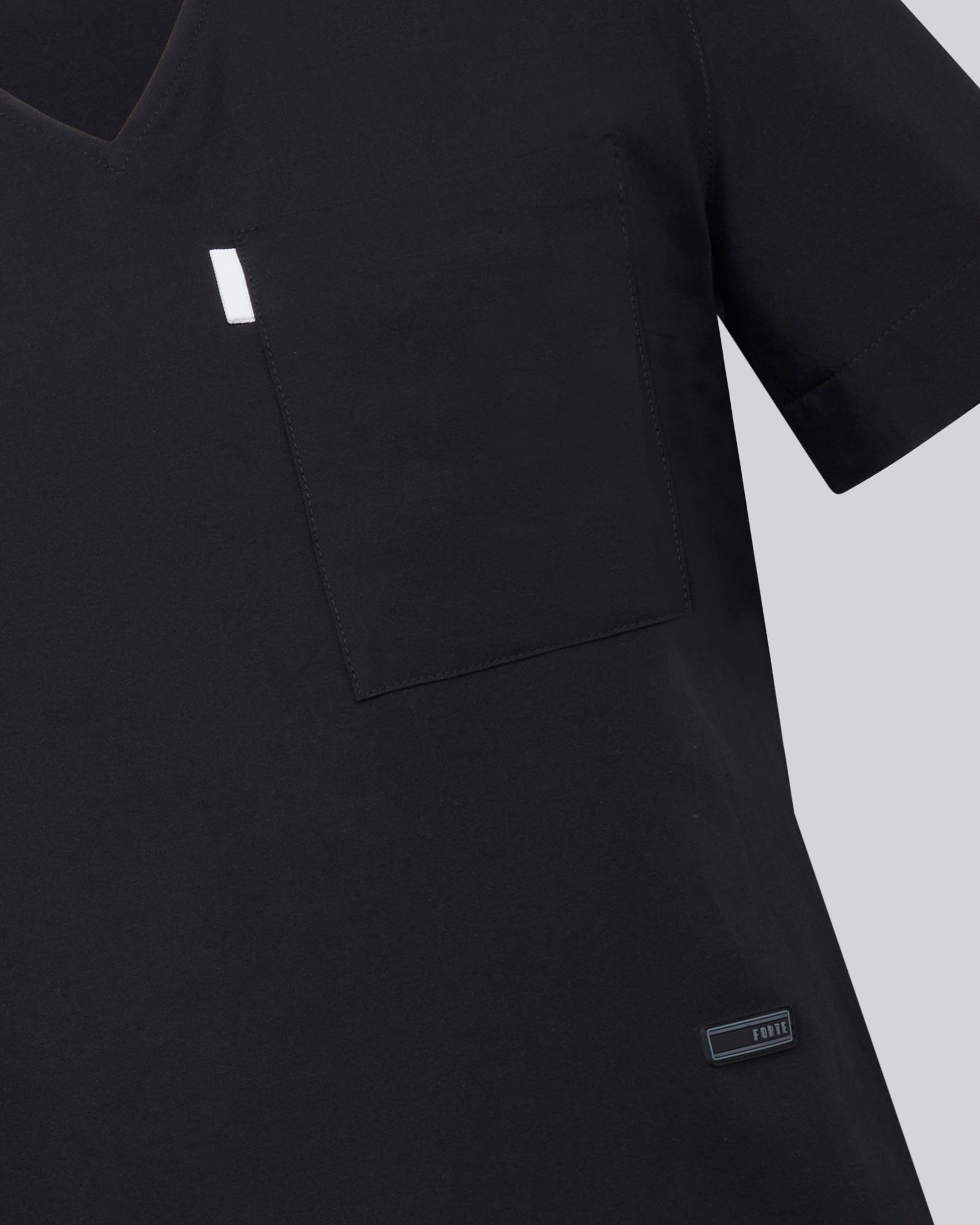 Women's V-neck Office Scrub Top | Woven Stretch