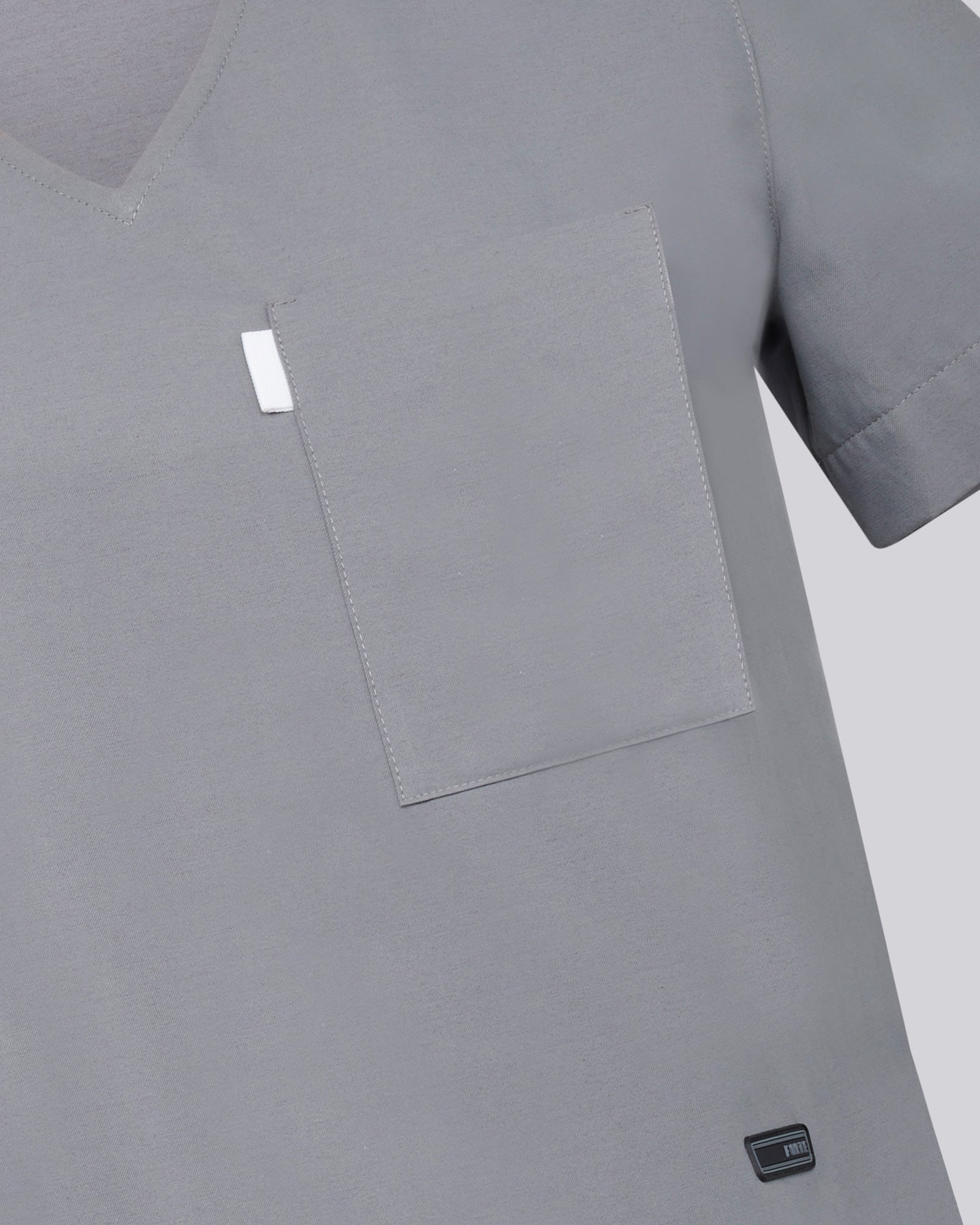 Women's V-neck Office Scrub Top | Woven Stretch