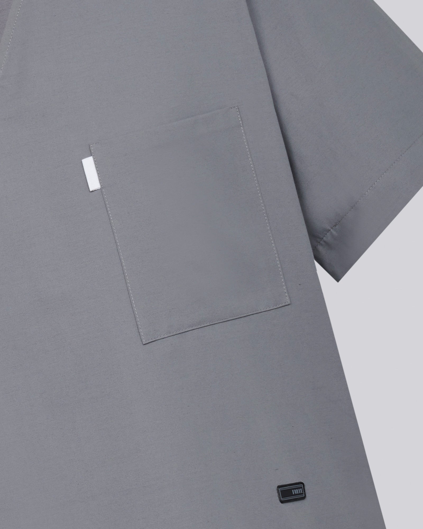 Men's V-neck Office Scrub Top | Woven Stretch