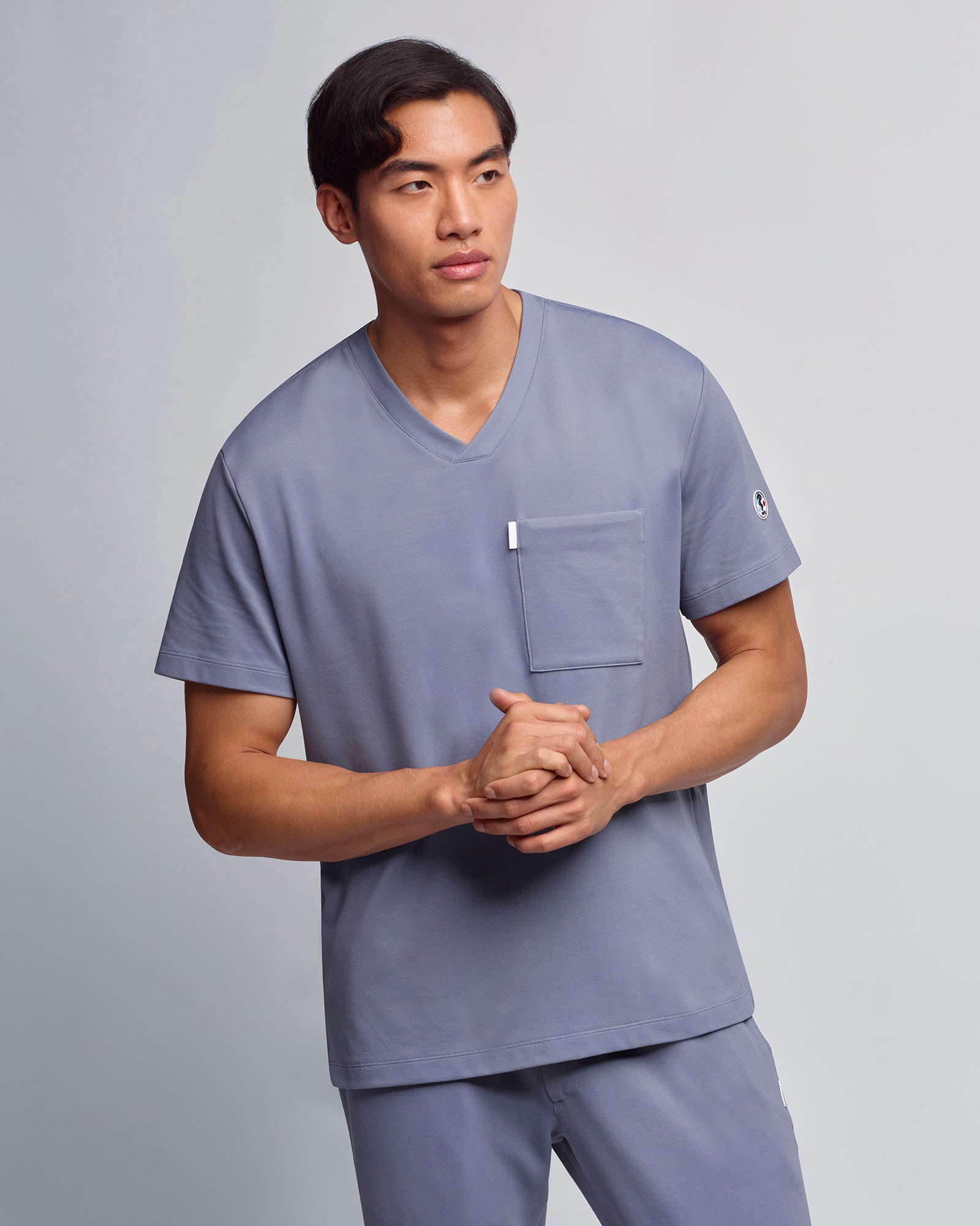 Men's V-neck Office Scrub Top | Jersey Milano
