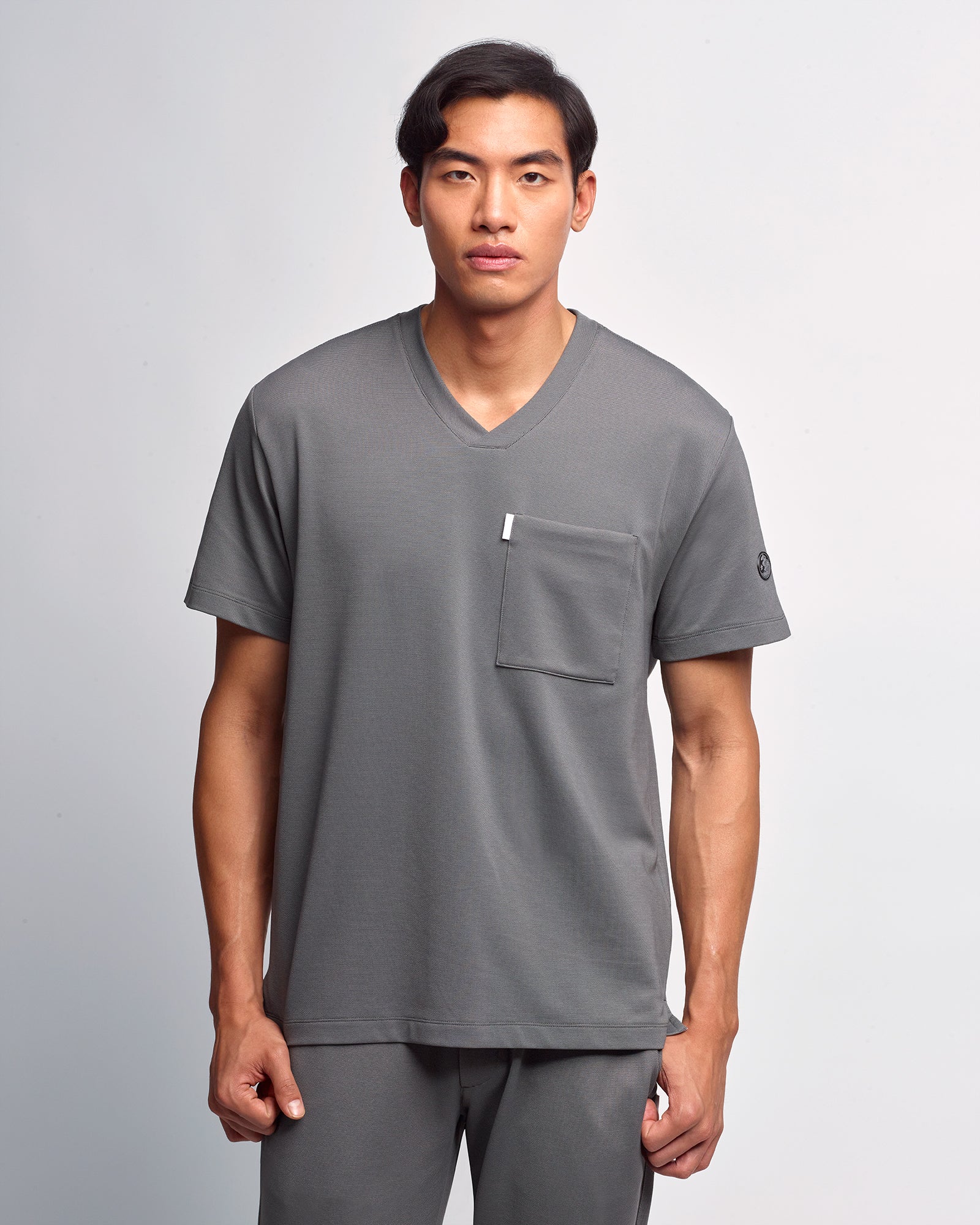 Men's V-neck Office Scrub Top | Jersey Milano
