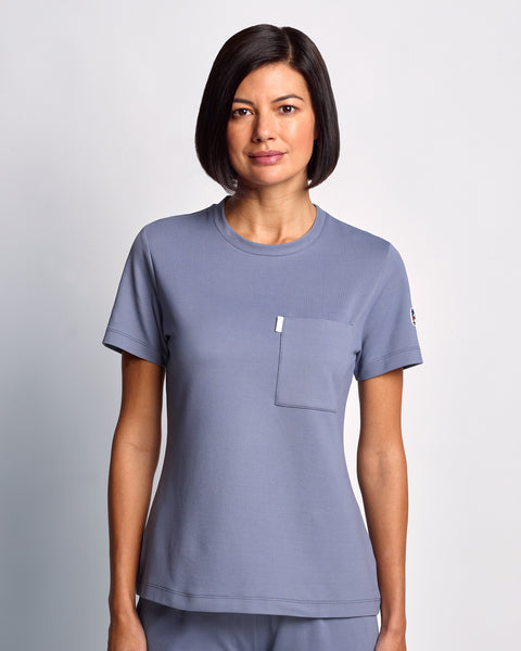 Copper Jersey Crewneck Scrub Top