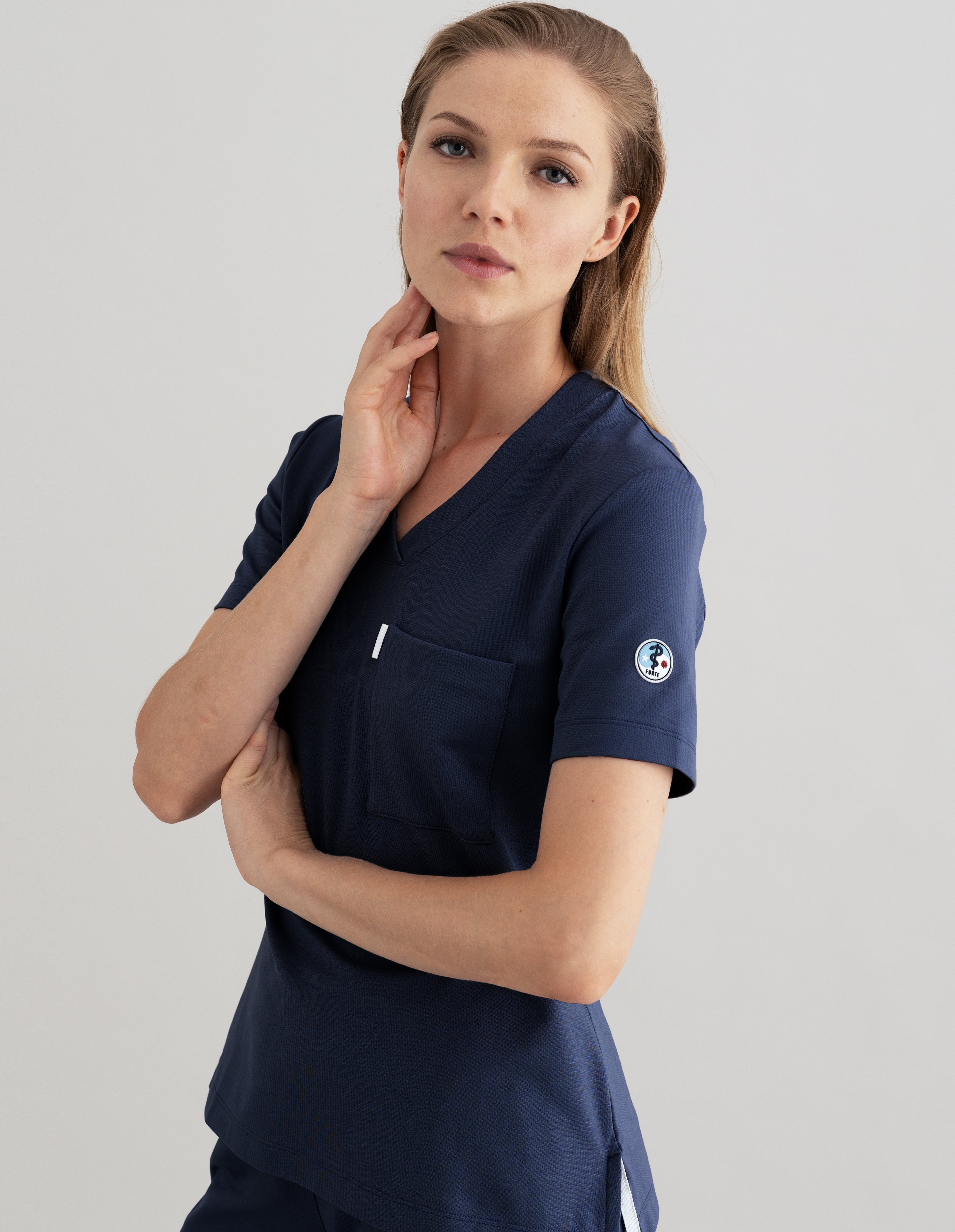 Women's V-neck Office Scrub Top | Jersey Milano