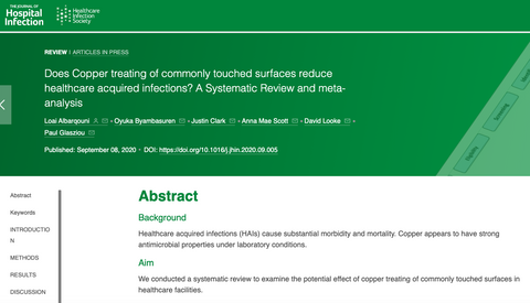 Does Copper treating of commonly touched surfaces reduce healthcare acquired infections? A Systematic Review and meta-analysis