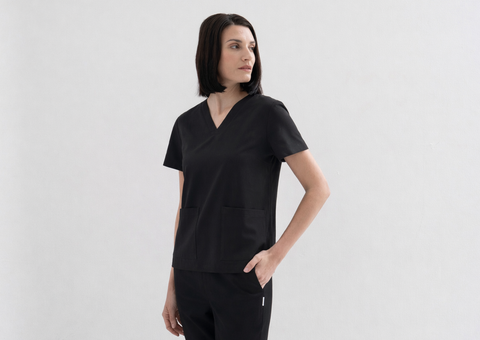 SSS Chest Pkt V Neck Scrub Top