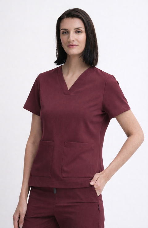 SSS Chest Pkt V Neck Scrub Top