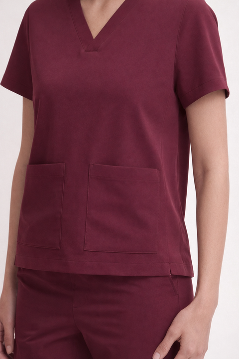 SSS Chest Pkt V Neck Scrub Top
