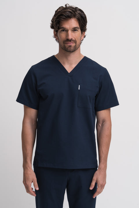 Perfect V Neck Scrub Top in Navy