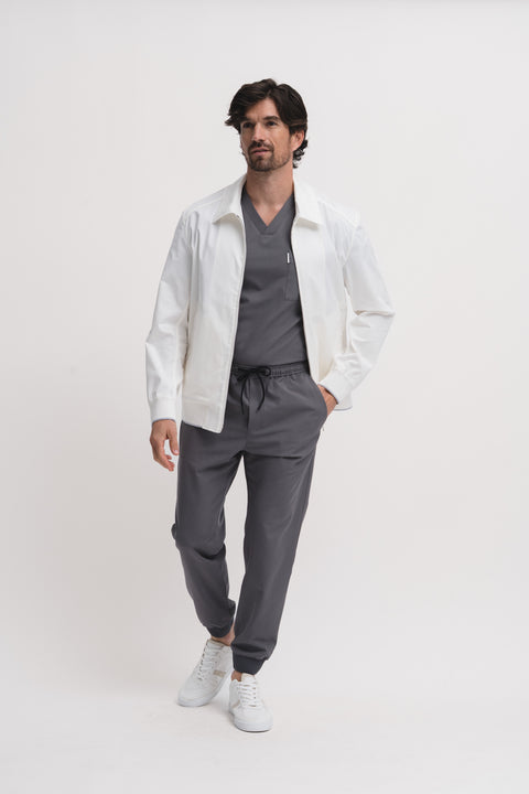 Perfect V Neck Scrub Top in Grey
