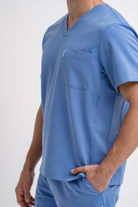 Perfect V Neck Scrub Top in Blue