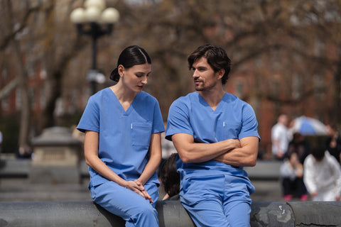 Perfect V Neck Scrub Top in Black