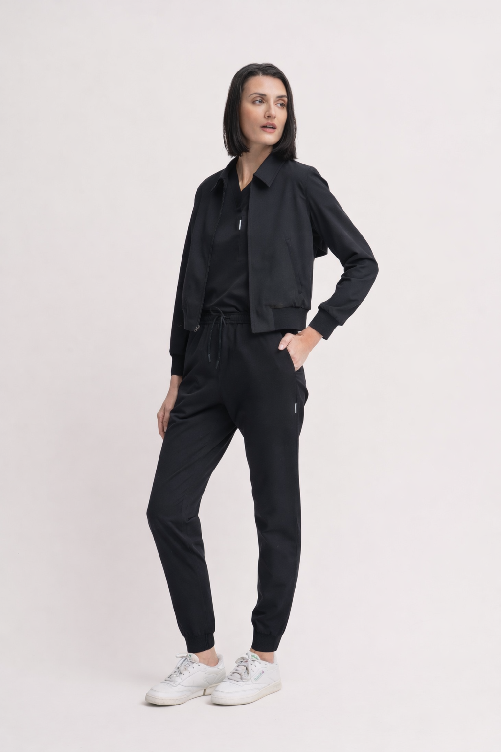 True Waist Pull on Scrub Jogger in Black