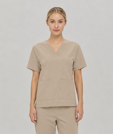 SSS 2 Pkt V Neck Scrub Top
