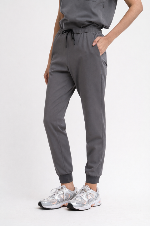 High Waist Scrub Jogger in Grey