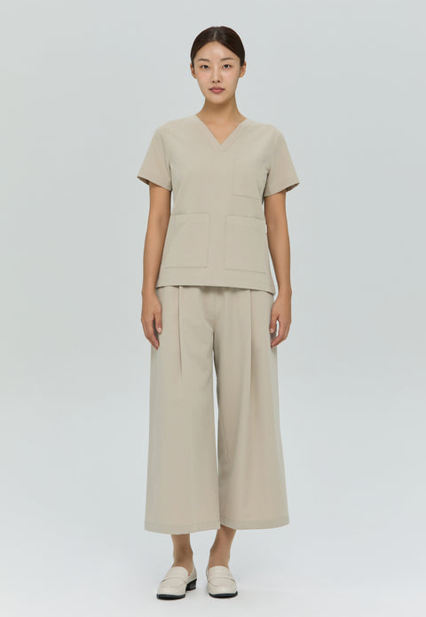 Perfect Wide Culotte Scrub Pants