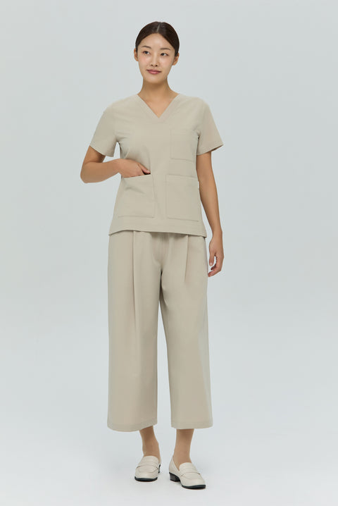 Perfect Wide Culotte Scrub Pants