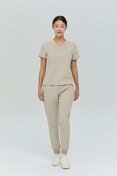 Perfect Straight Scrub Jogger in Cappuccino