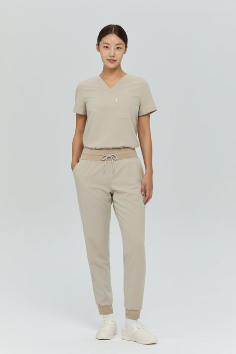 Perfect Straight Scrub Jogger in Cappuccino