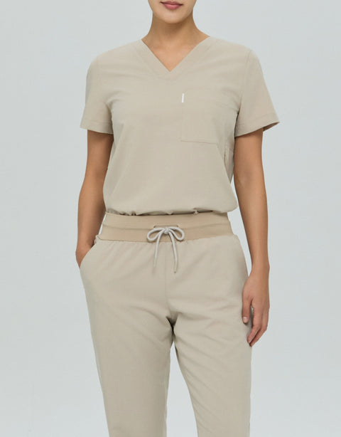Perfect Straight Scrub Pants in Cappuccino