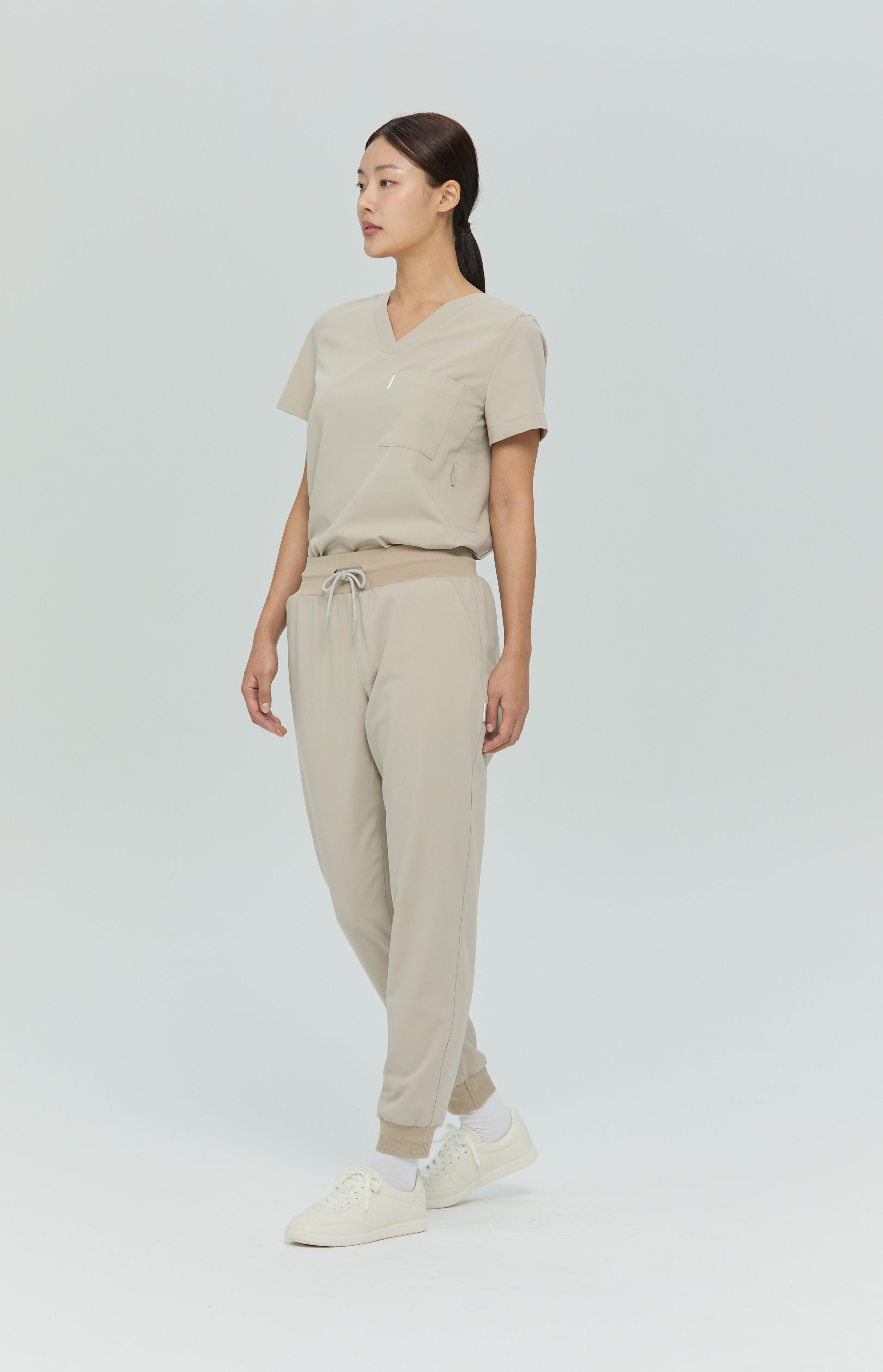 Perfect V Neck Scrub Top in Cappuccino