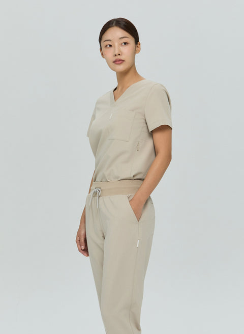Perfect Straight Scrub Pants in Cappuccino