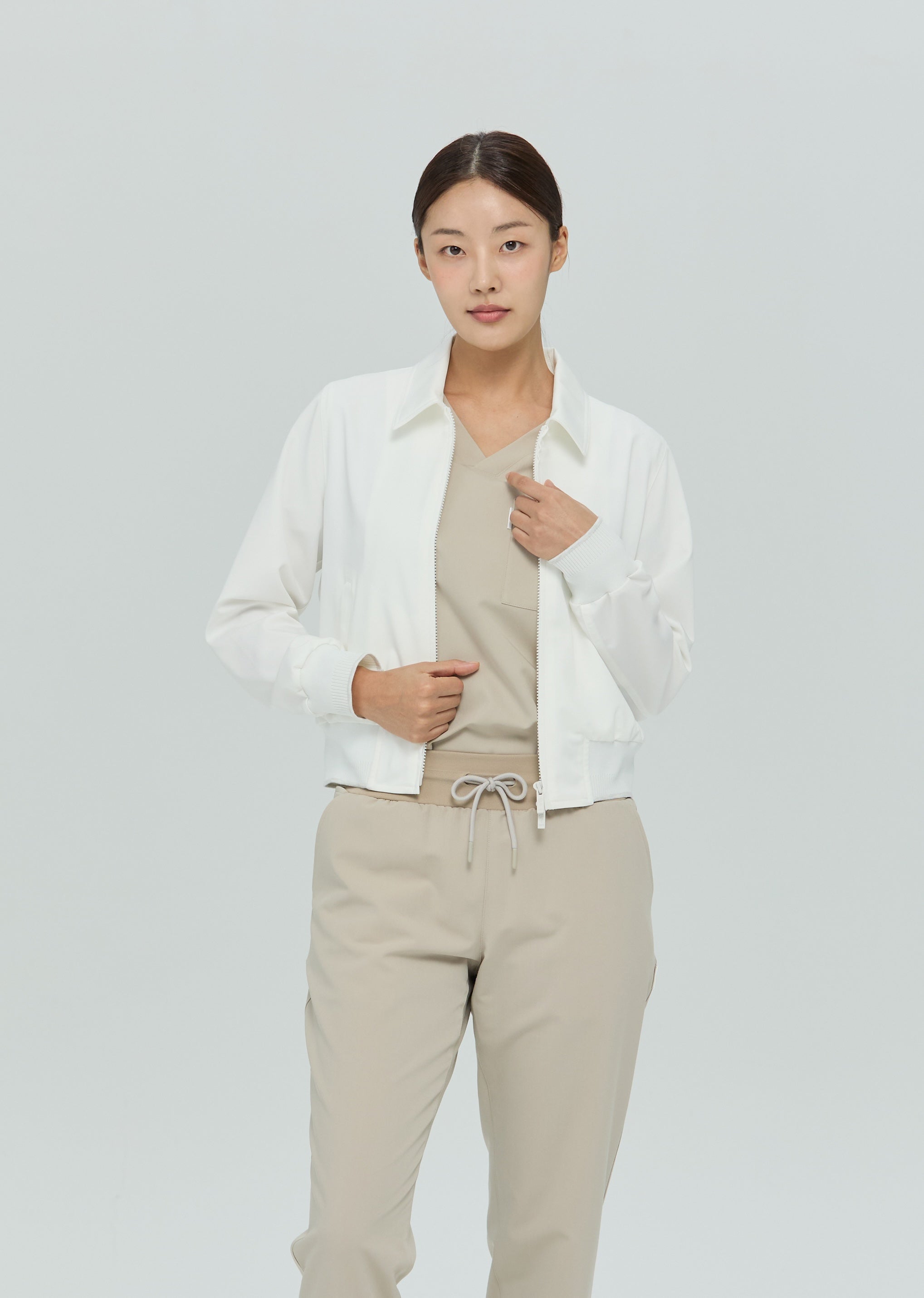 Feather Back Vent Jacket in White