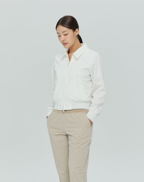 Feather Back Vent Jacket in White