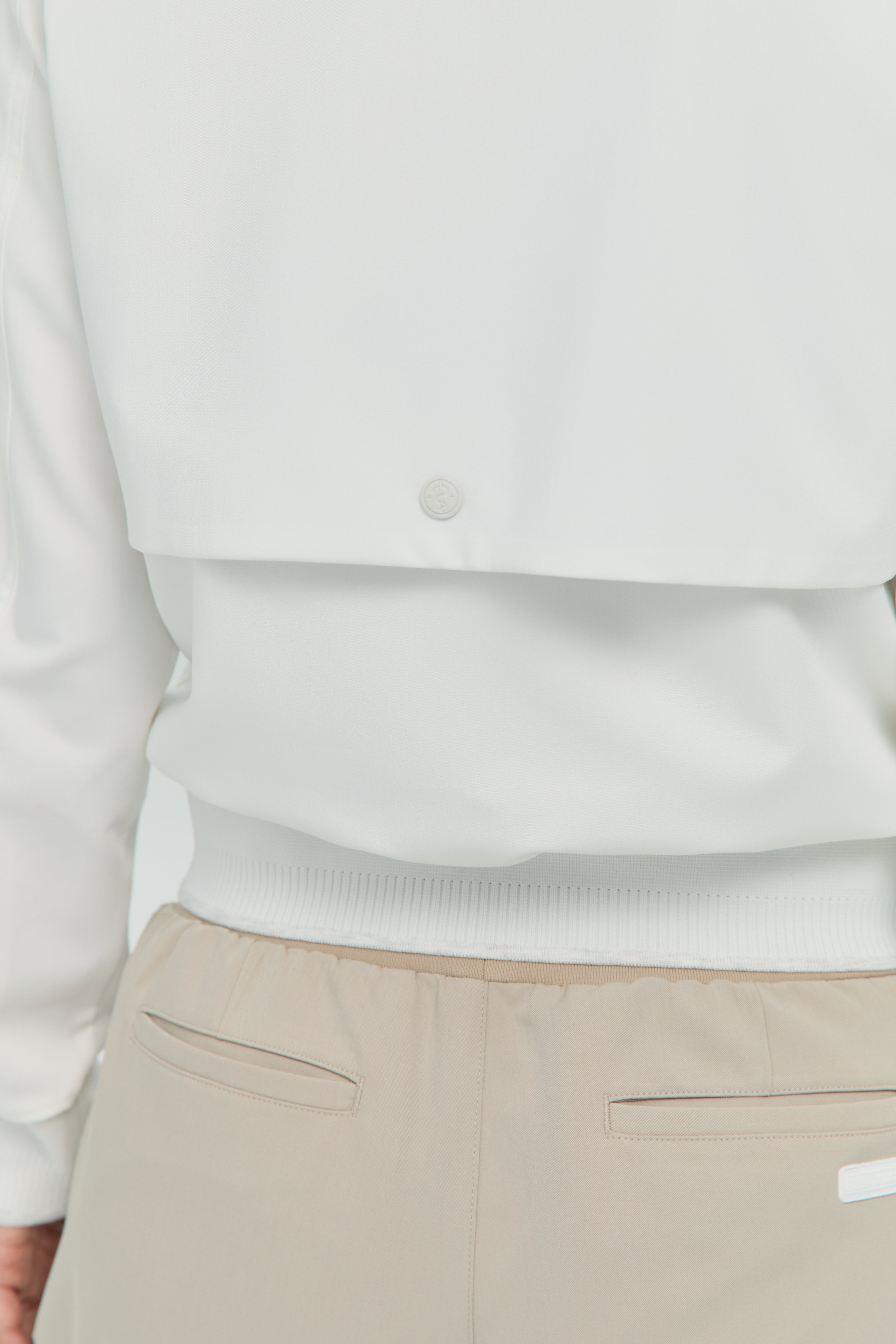 Feather Back Vent Jacket in White