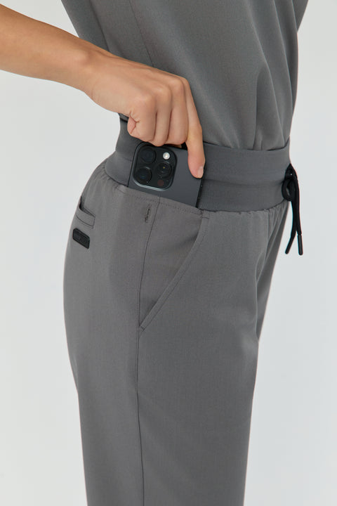 Perfect Straight Scrub Pants in Grey
