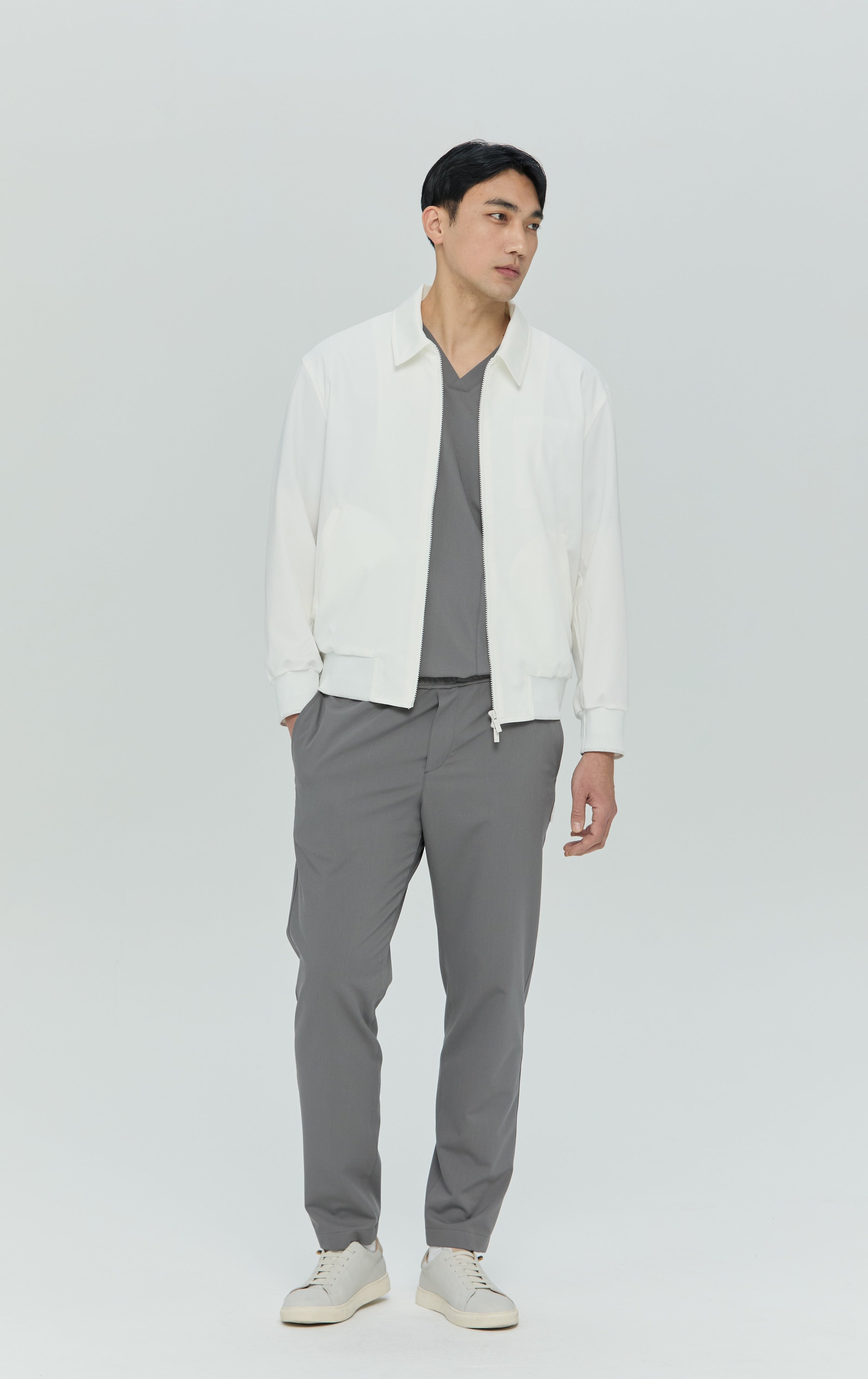 Feather Back Vent Jacket in White