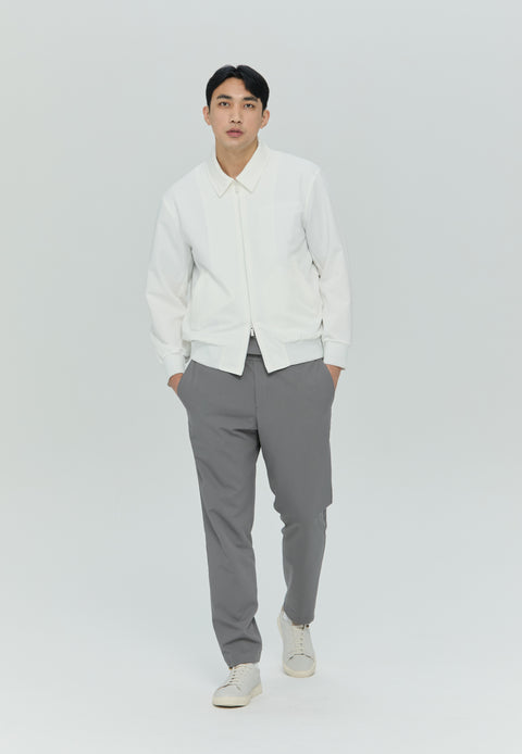 Feather Back Vent Jacket in White