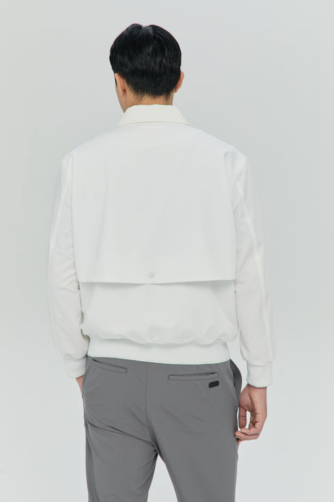 Feather Back Vent Jacket in White