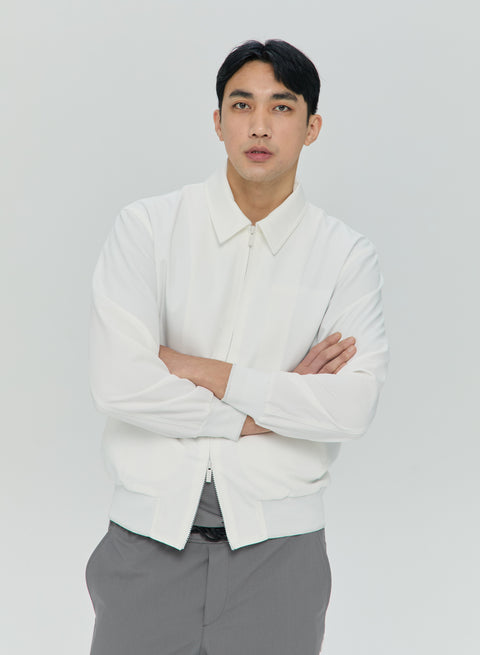 Feather Back Vent Jacket in White